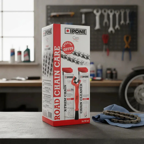 Kit Lubricante Cadena Ipone Moto Ciudad Carretera C/ Cepillo