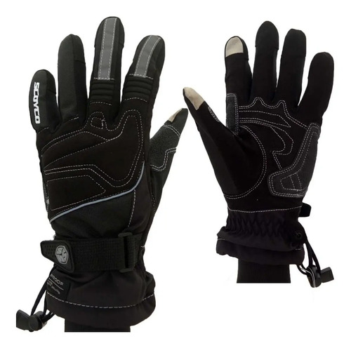 Guantes De Moto Scoyco Abrigo Impermeable Reflectivo Tactil Negro