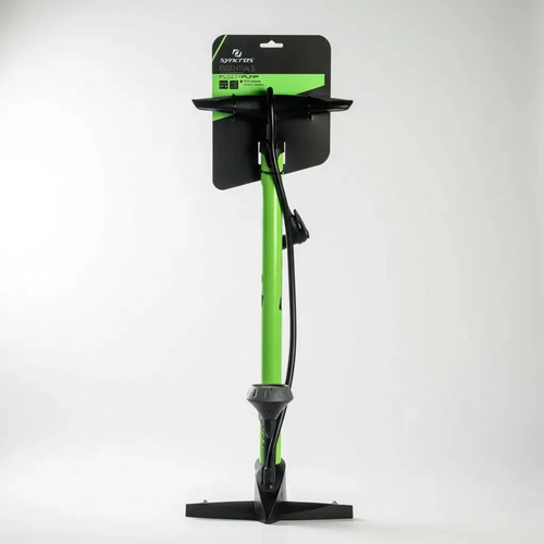 Inflador Bicicleta Syncros Essentials C/ Manómetro - Adaptador Válvula Fina Y Gruesa Verde Oscuro